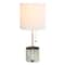 Simple Designs 18.5" Hammered Metal Container Base Table Lamp with USB Charging Port